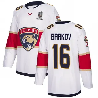 Men's Aleksander Barkov Florida Panthers Away 2024 Stanley Cup Champions Jersey - White Authentic