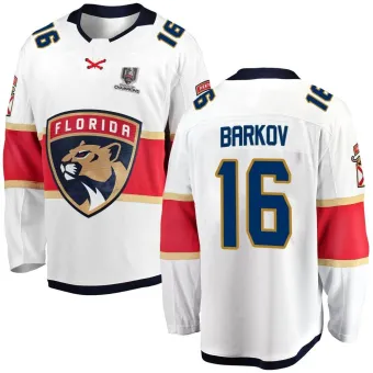 Men's Aleksander Barkov Florida Panthers Away 2024 Stanley Cup Champions Jersey - White Breakaway