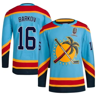 Men's Aleksander Barkov Florida Panthers Reverse Retro 2.0 2024 Stanley Cup Champions Jersey - Light Blue Authentic