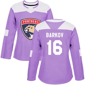 Women's Aleksander Barkov Florida Panthers Fights Cancer Practice Jersey - Purple Authentic