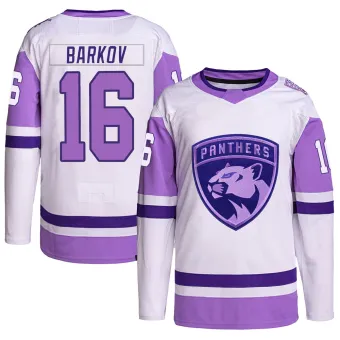 Youth Aleksander Barkov Florida Panthers Hockey Fights Cancer Primegreen Jersey - White/Purple Authentic